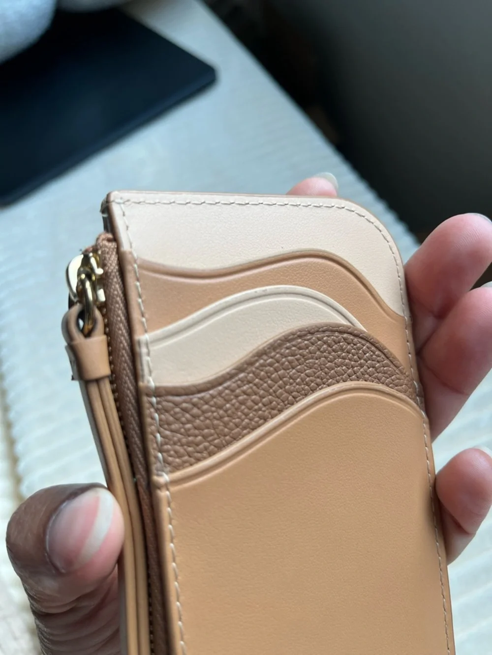 polène atla card holder in trio camel - Picture 10 of 11